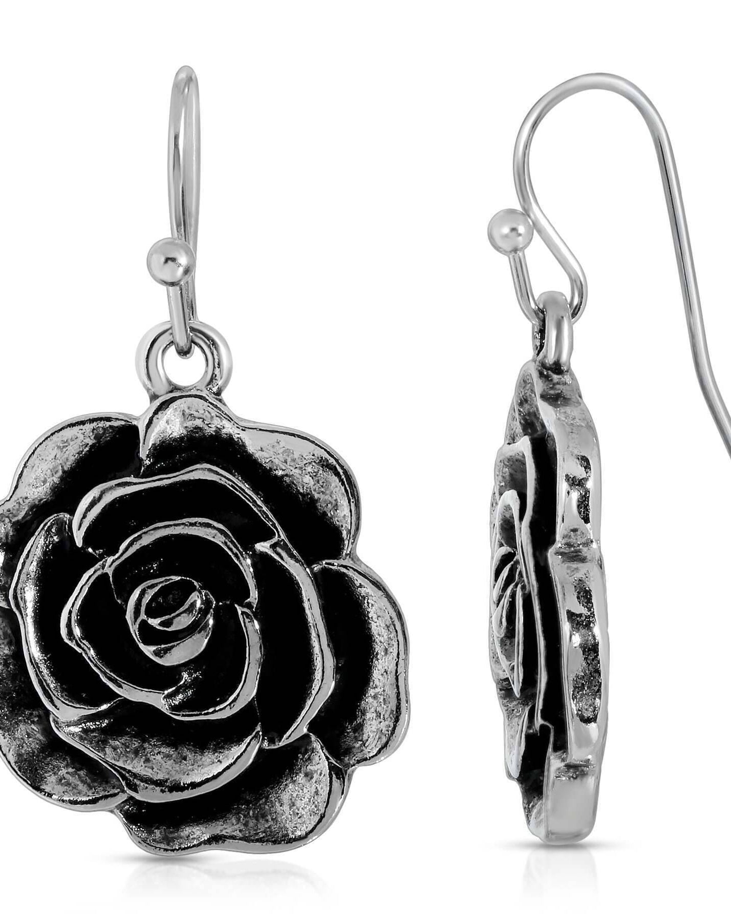 1928 Jewelry Rose Drop Earrings