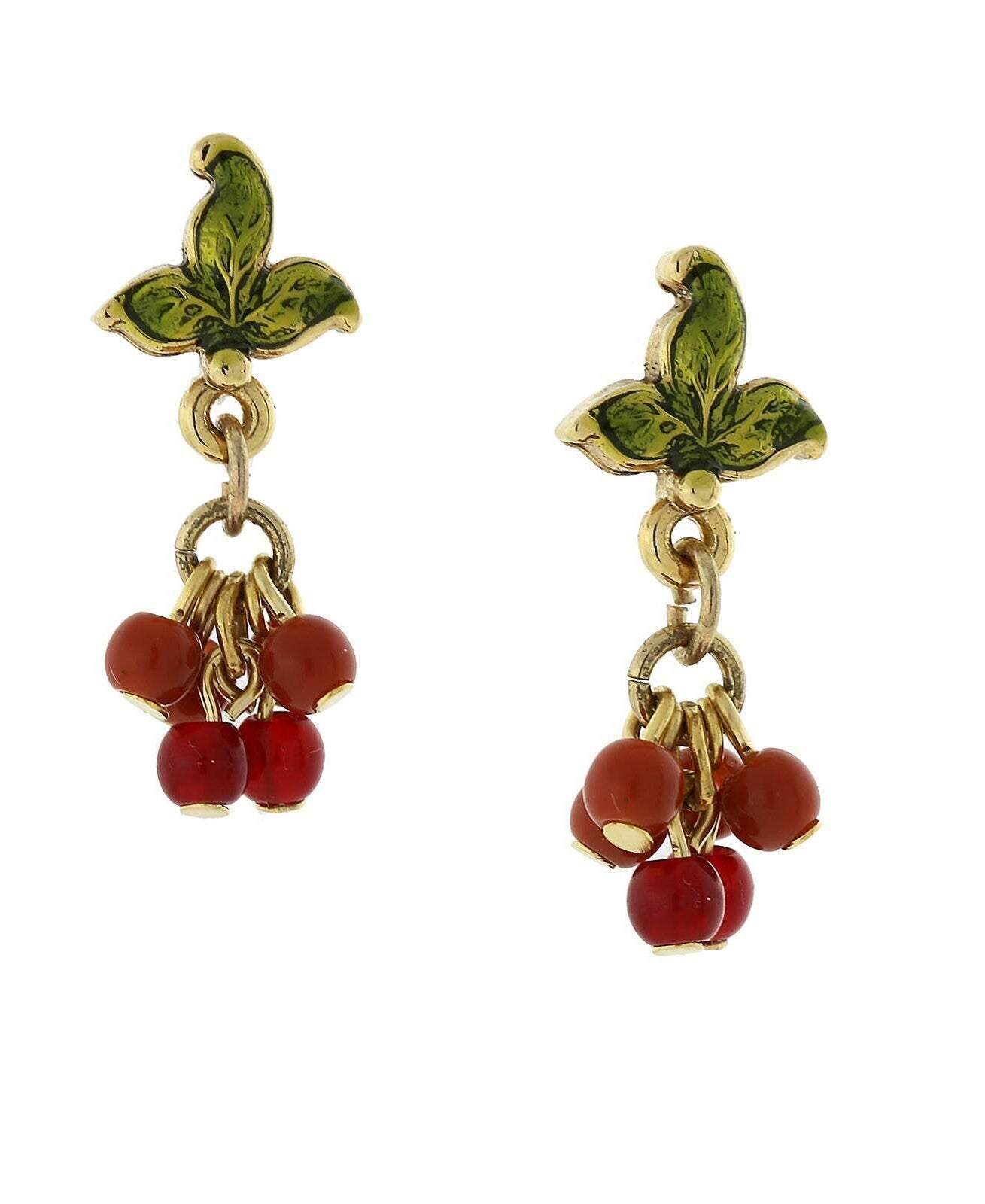 1928 Jewelry Winery Petite Burgundy Beaded Drop Earrings