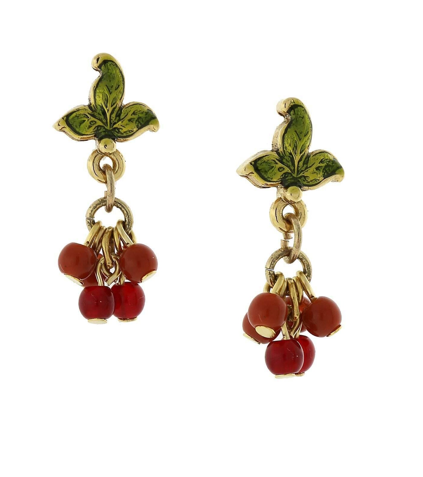 1928 Jewelry Winery Petite Burgundy Beaded Drop Earrings