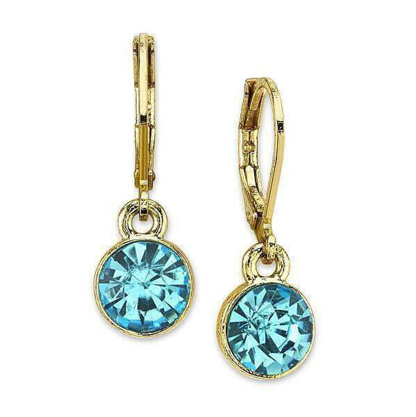 2028 Jewelry Aquamarine Color Drop Earrings