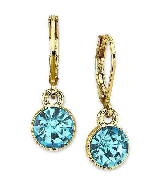 2028 Jewelry Aquamarine Color Drop Earrings