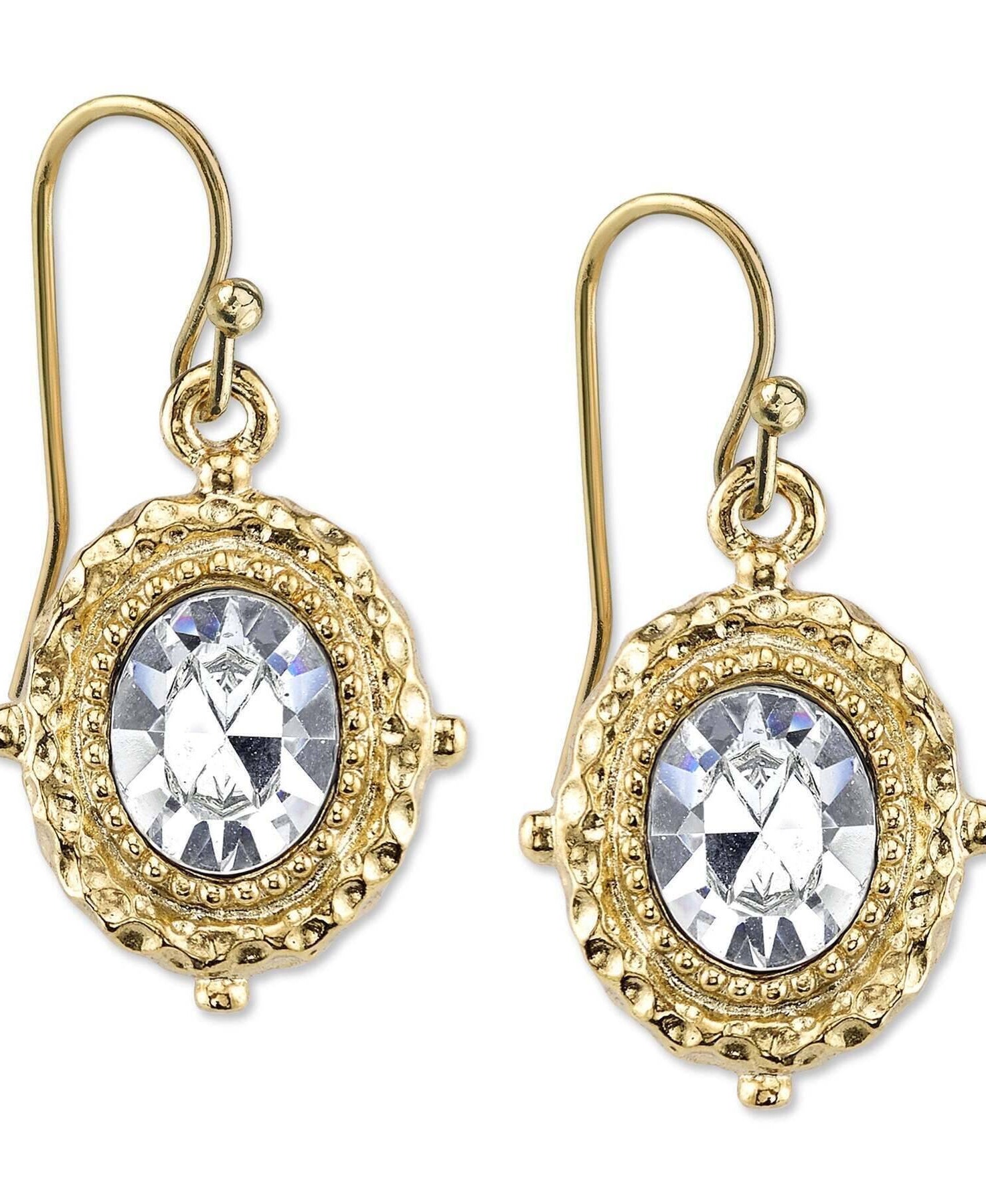 2028 Jewelry Crystal Austrian Oval Drop Earrings