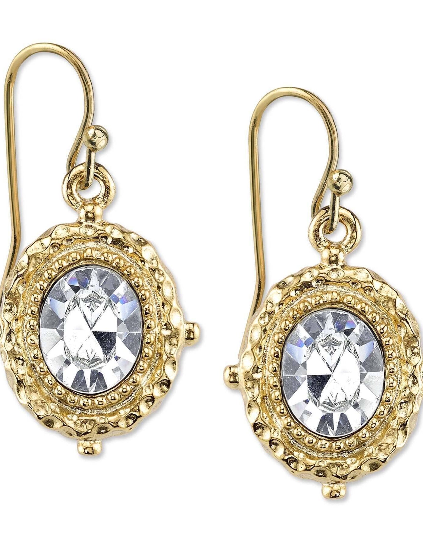 2028 Jewelry Crystal Austrian Oval Drop Earrings