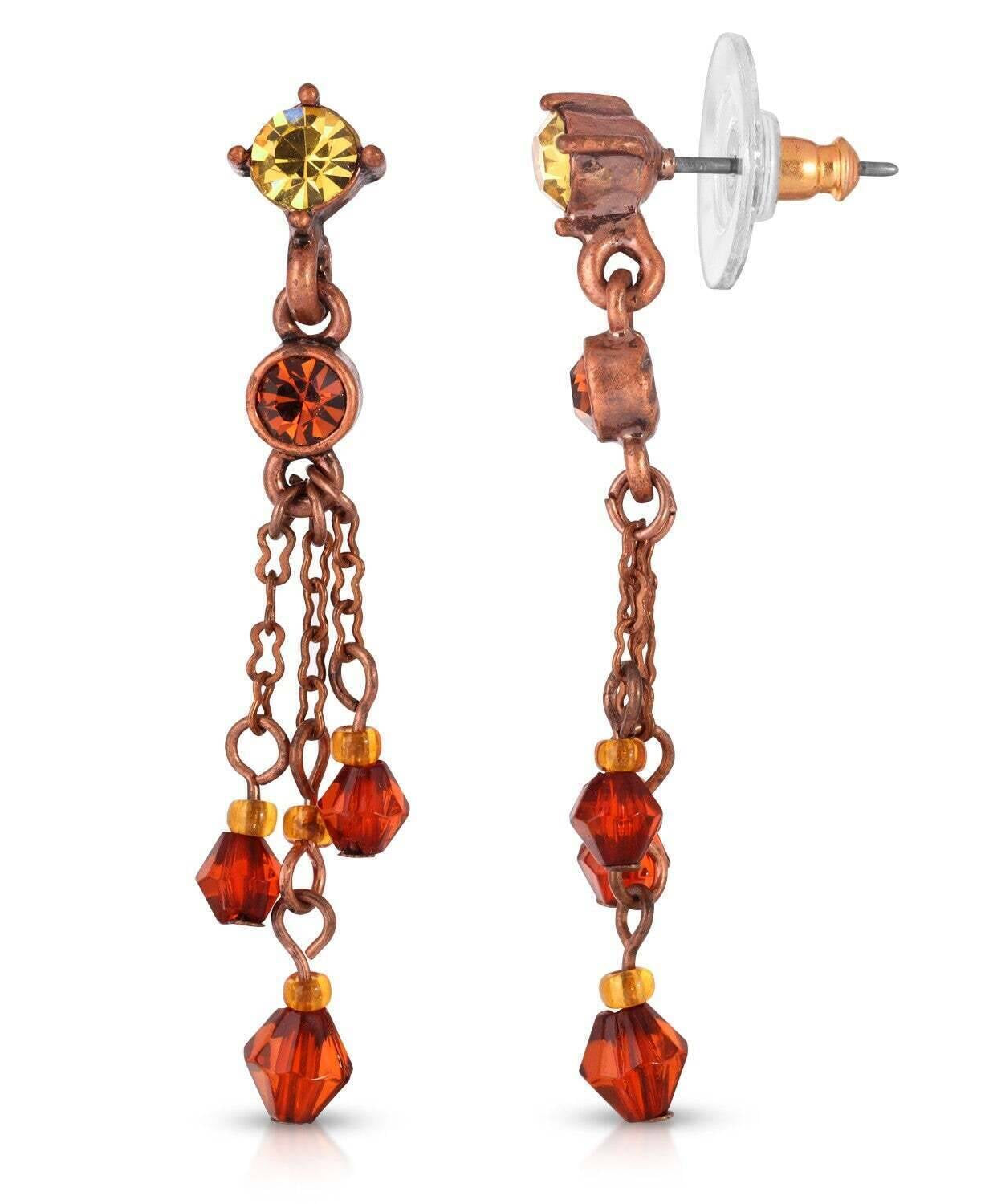 1928 Jewelry Light Colorado Topaz Tassel Earrings