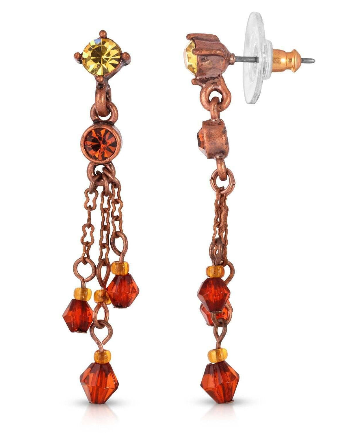 1928 Jewelry Light Colorado Topaz Tassel Earrings