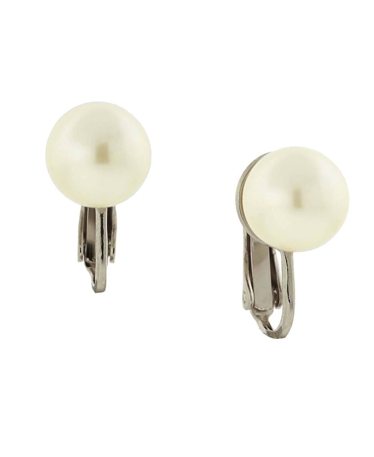 1928 Jewelry Petite Classic Faux Pearl Clip On Earrings