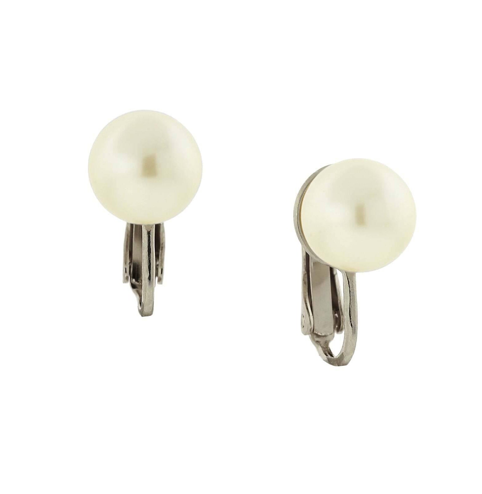 1928 Jewelry Petite Classic Faux Pearl Clip On Earrings