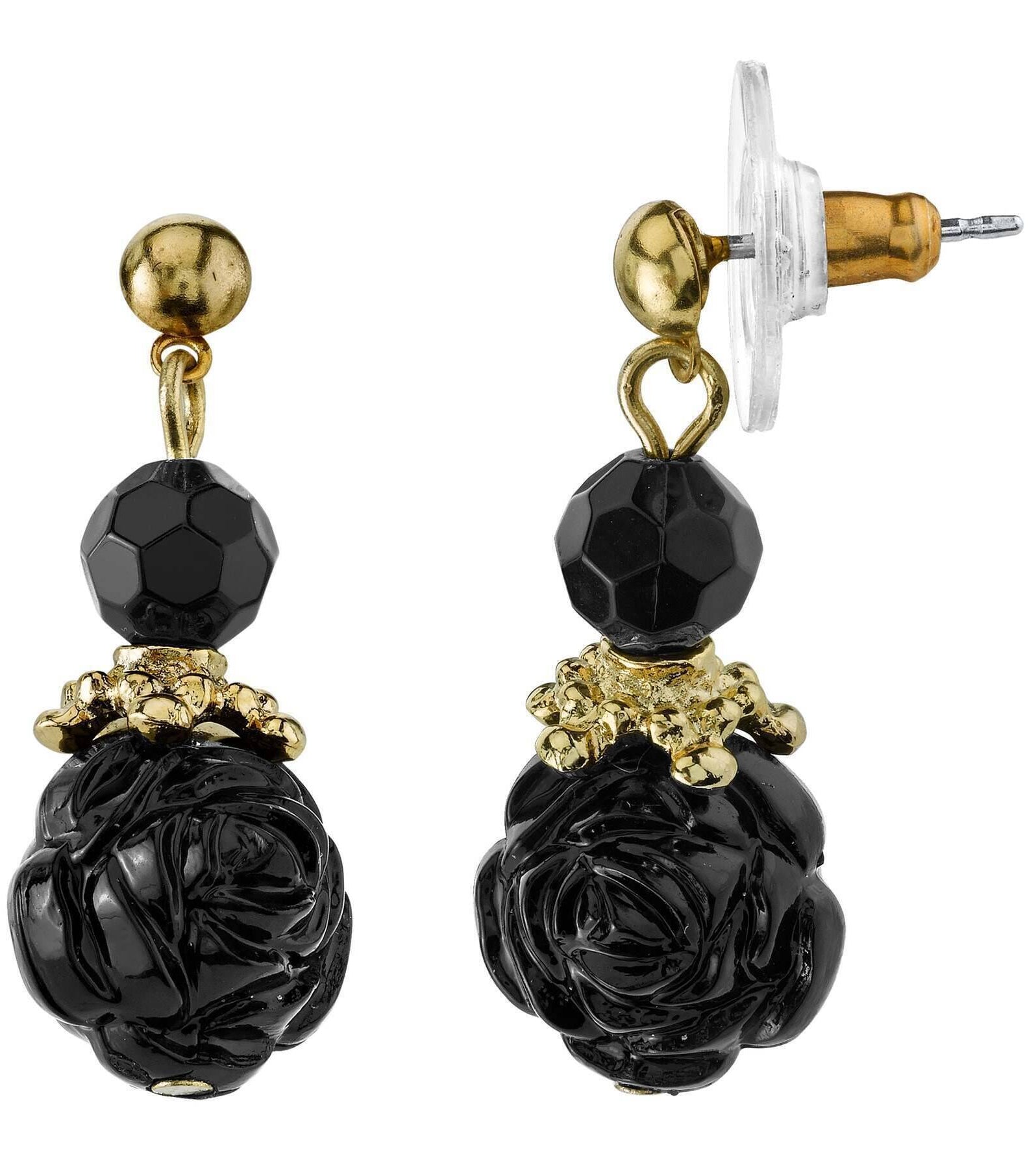 2028 Jewelry Black Rose Drop Earrings