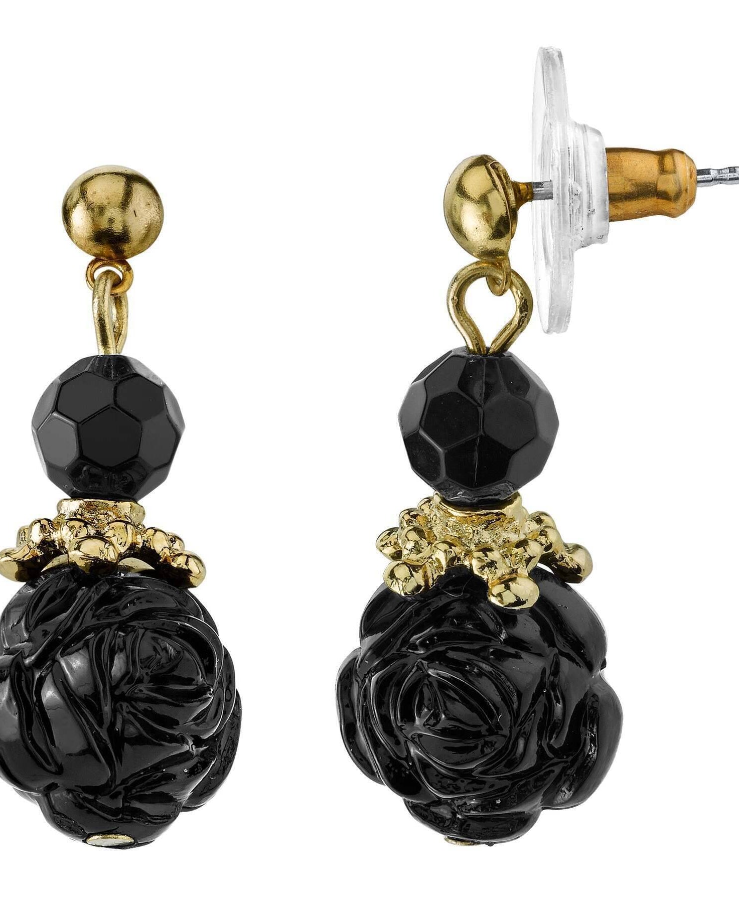 2028 Jewelry Black Rose Drop Earrings
