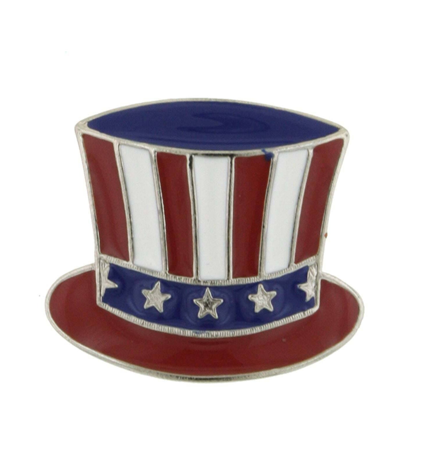 1928 Jewelry Hand Enameled Uncle Sam Hat Clothing Pin