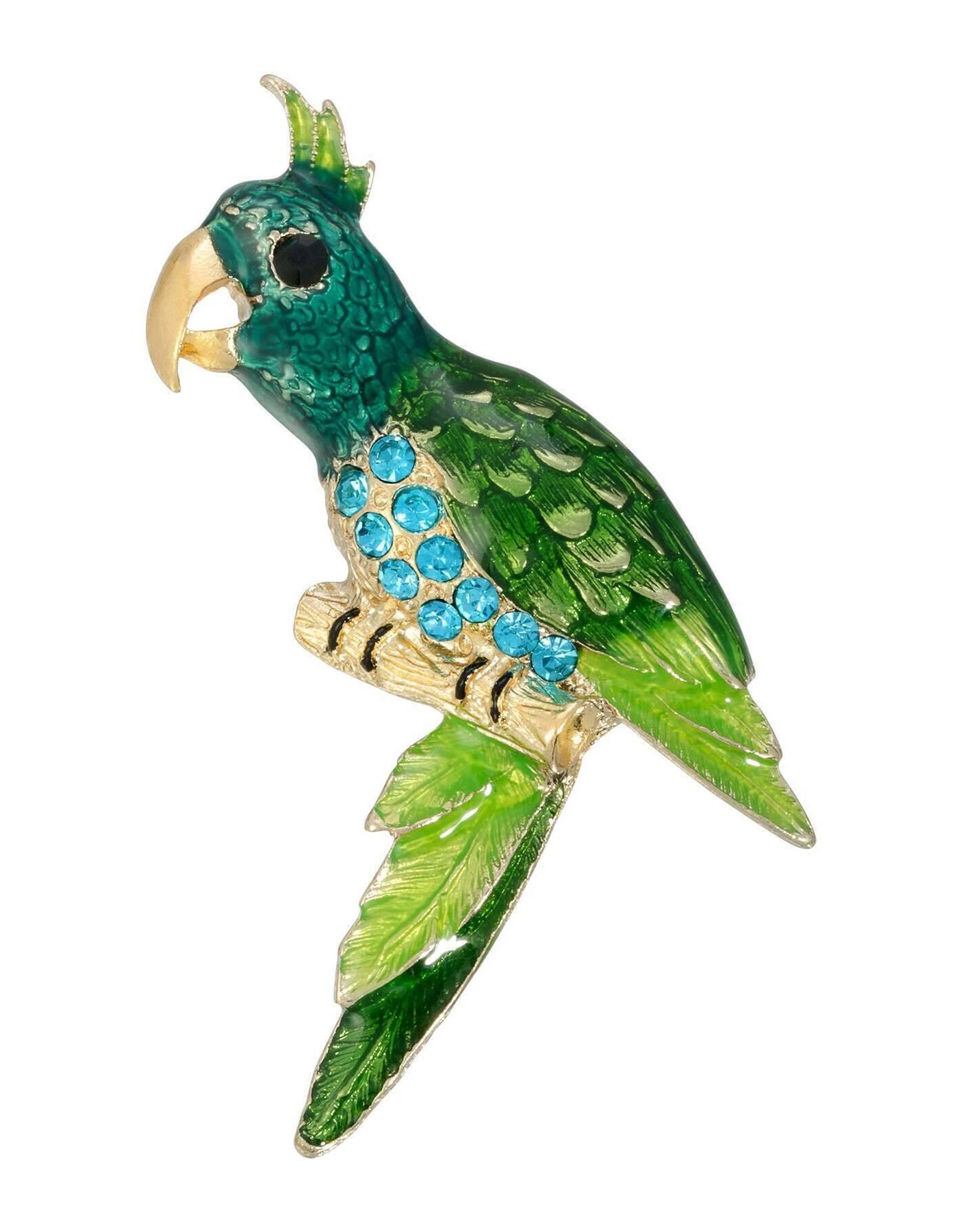 2028 Jewelry Neotropic Enamel & Crystal Perched Parrot Pin