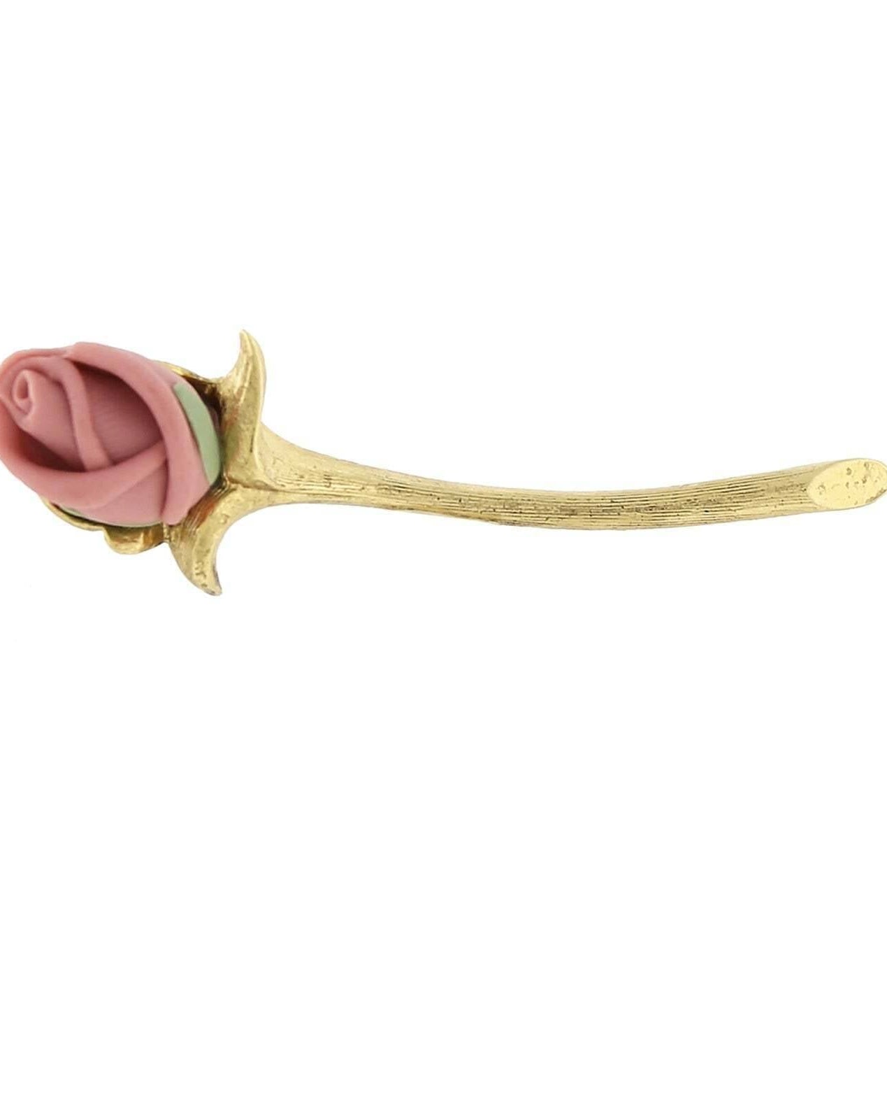 1928 Jewelry Genuine Handmade Pink Porcelain Rose Pin