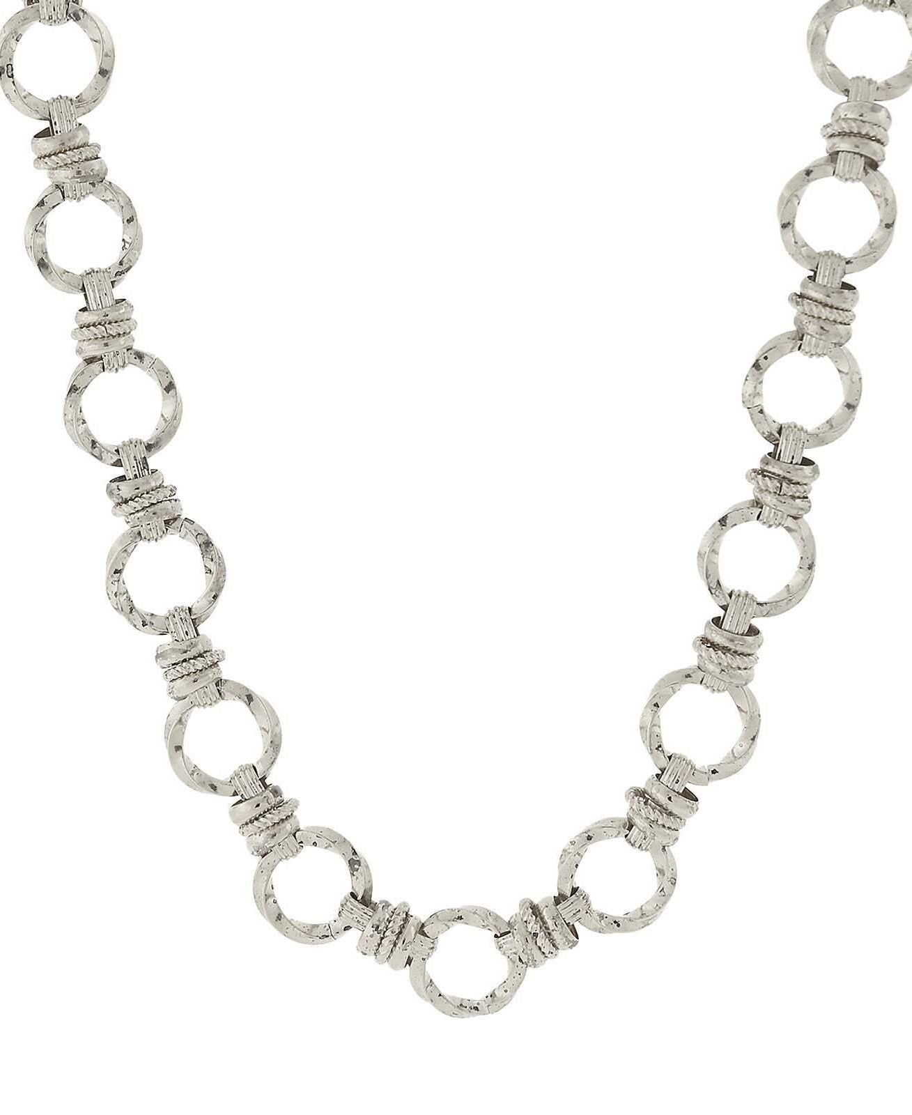 2028 Jewelry Textured Link Chain Necklace 16" + 3" Extender