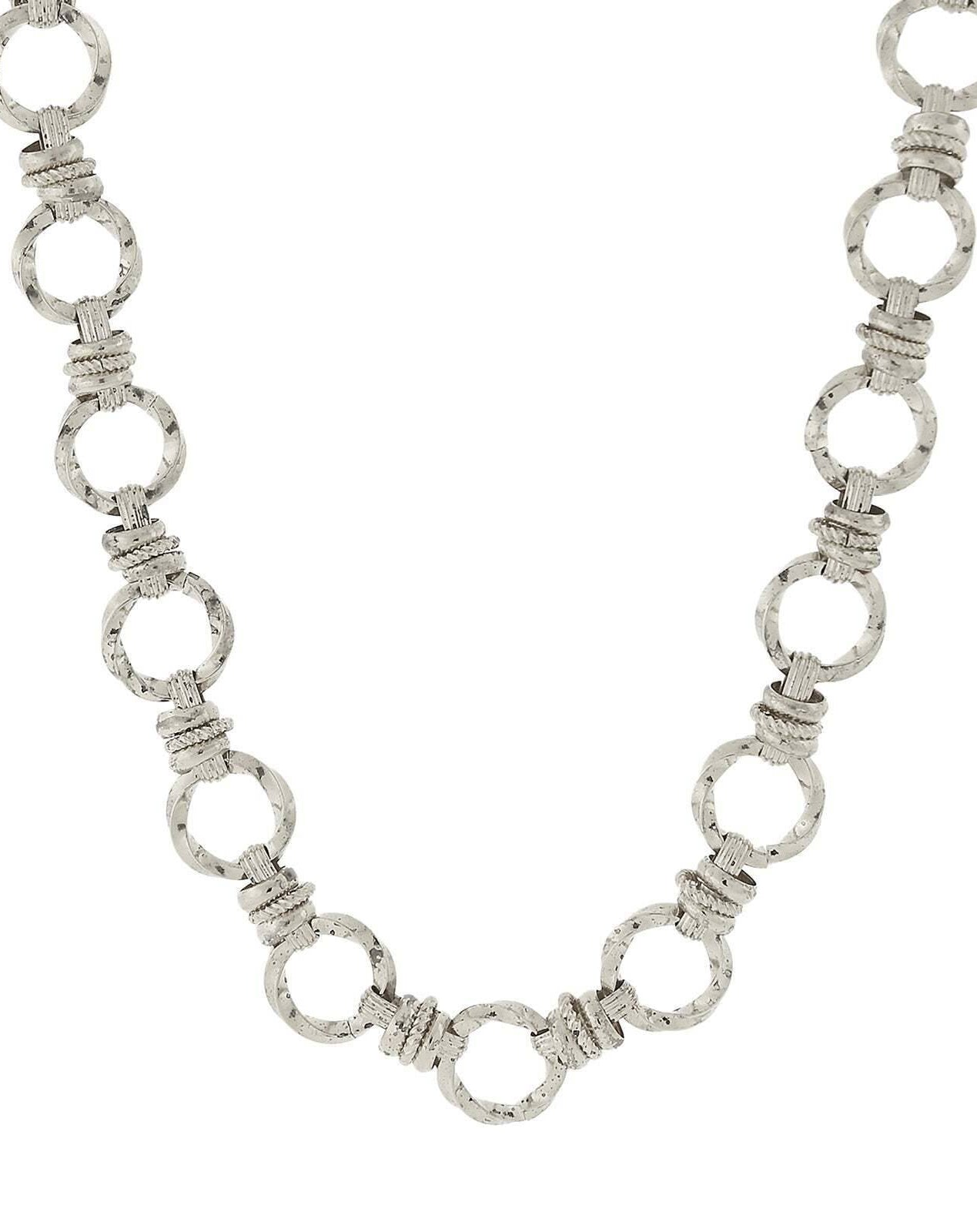 2028 Jewelry Textured Link Chain Necklace 16" + 3" Extender