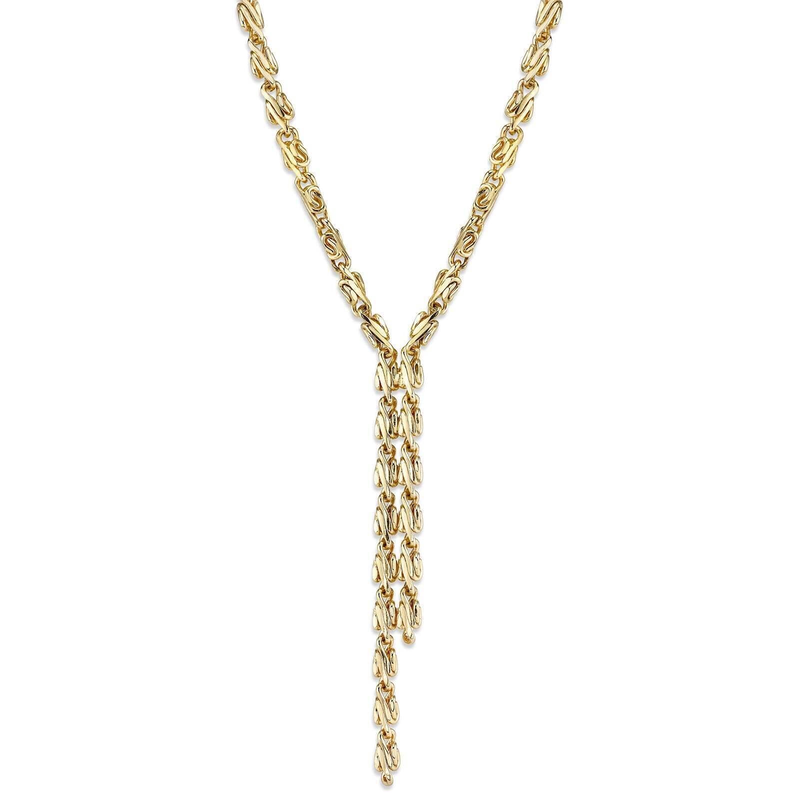 2028 Jewelry Gold Fancy Link Chain Drop Necklace 16" + 3" Extender