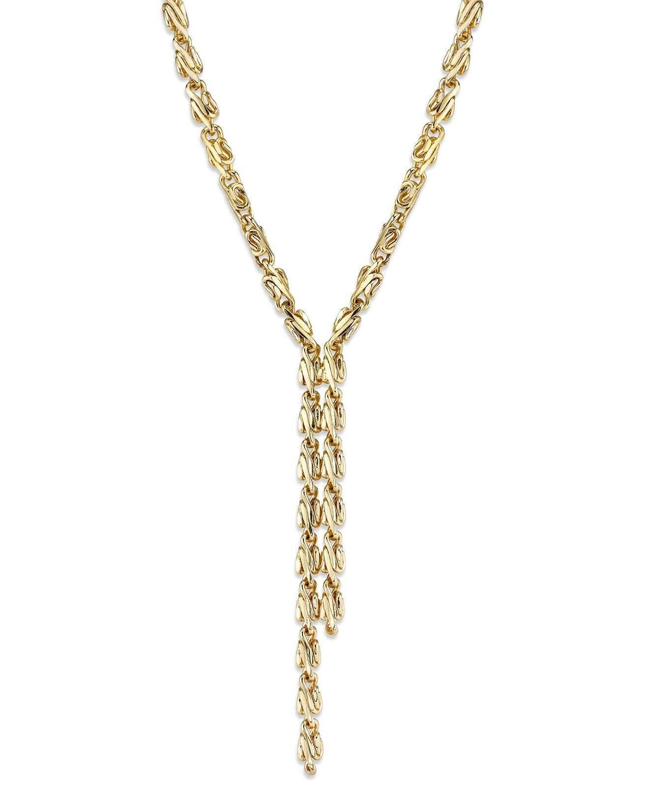 2028 Jewelry Gold Fancy Link Chain Drop Necklace 16" + 3" Extender