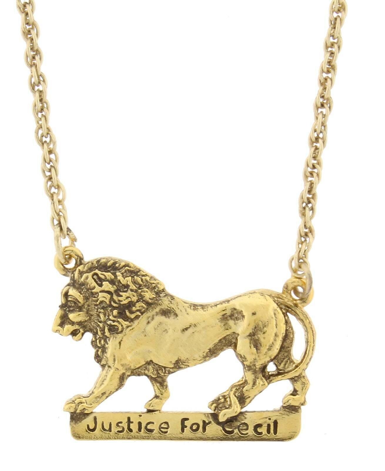 1928 Jewelry Justice For Cecil The Lion Pendant Necklace 16" + 3" Extender