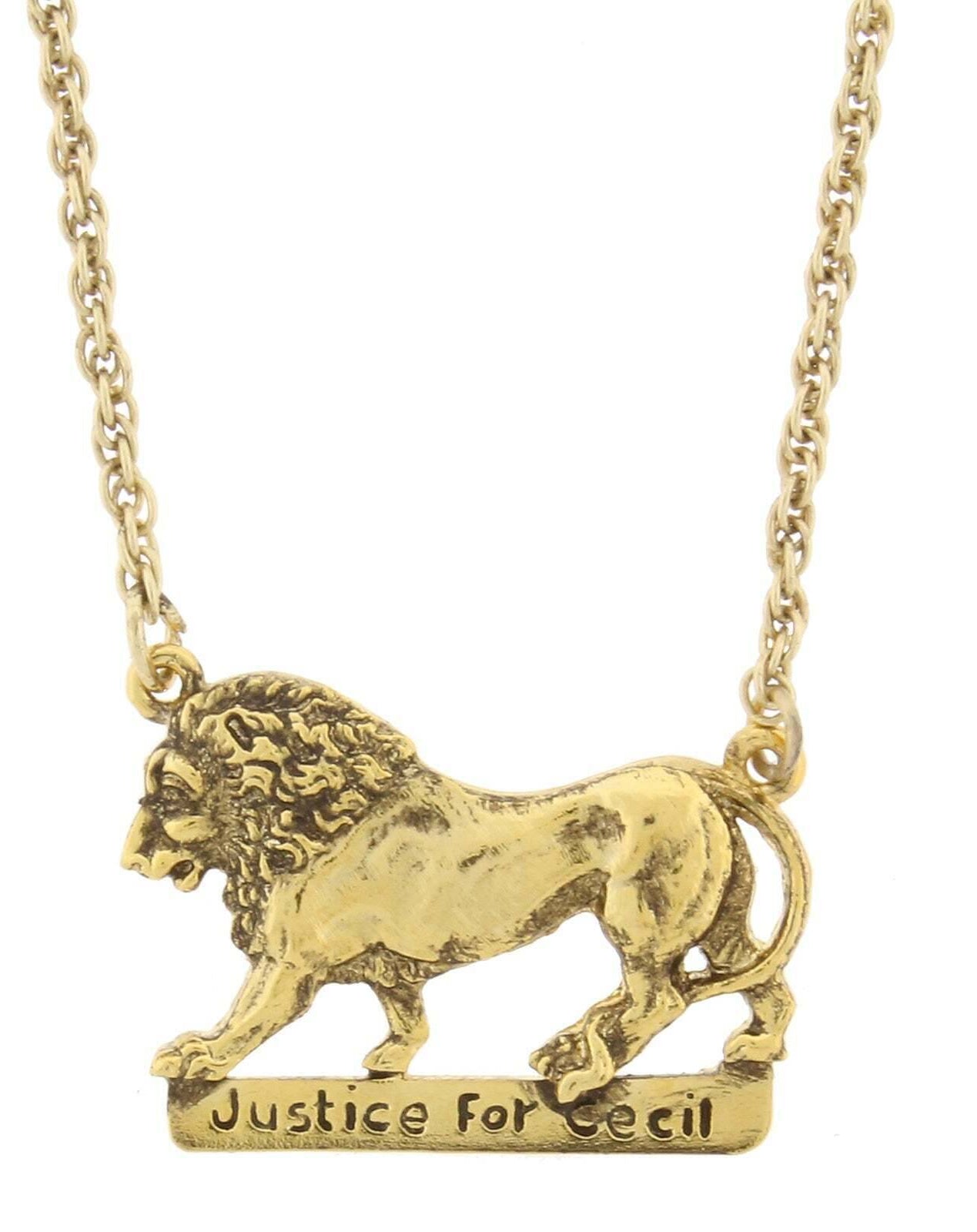 1928 Jewelry Justice For Cecil The Lion Pendant Necklace 16" + 3" Extender