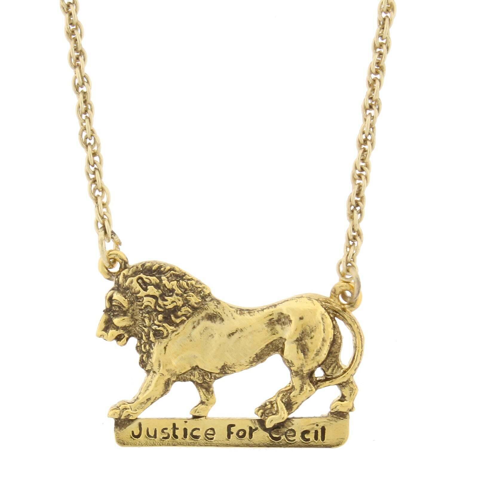 1928 Jewelry Justice For Cecil The Lion Pendant Necklace 16" + 3" Extender