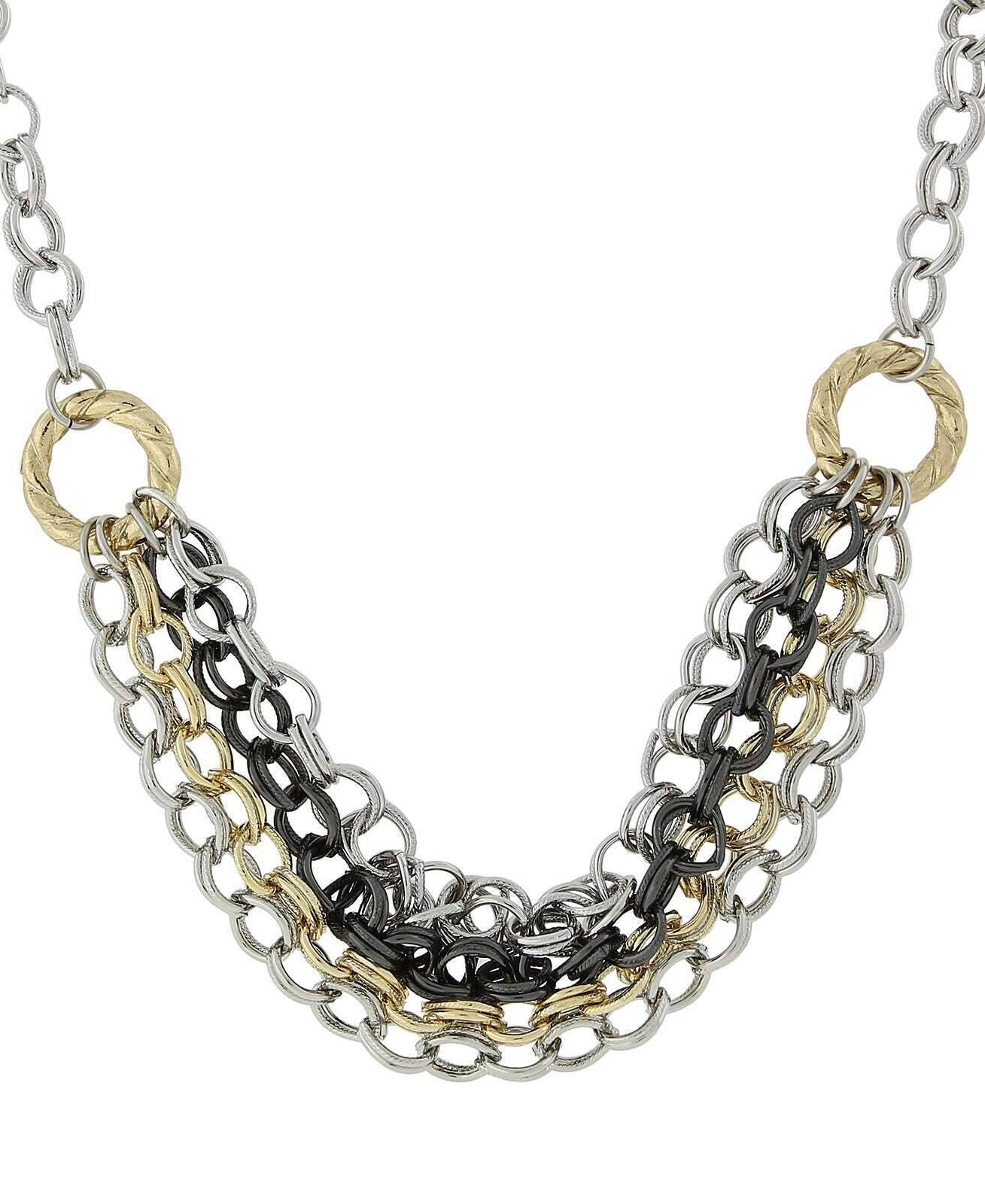 2028 Jewelry Multicolor Metal Chain Necklace 18"