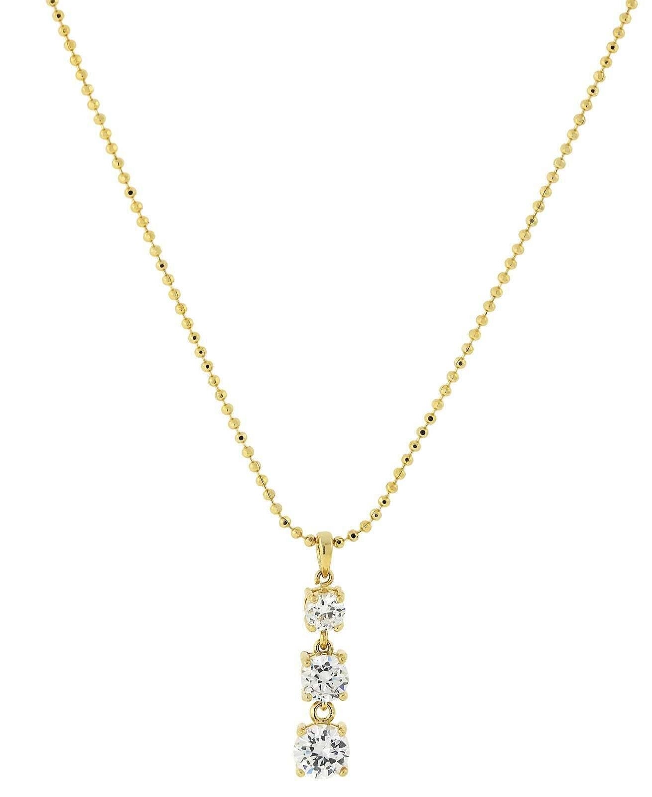 1928 Jewelry Cubic Zirconia Drop Necklace 18"