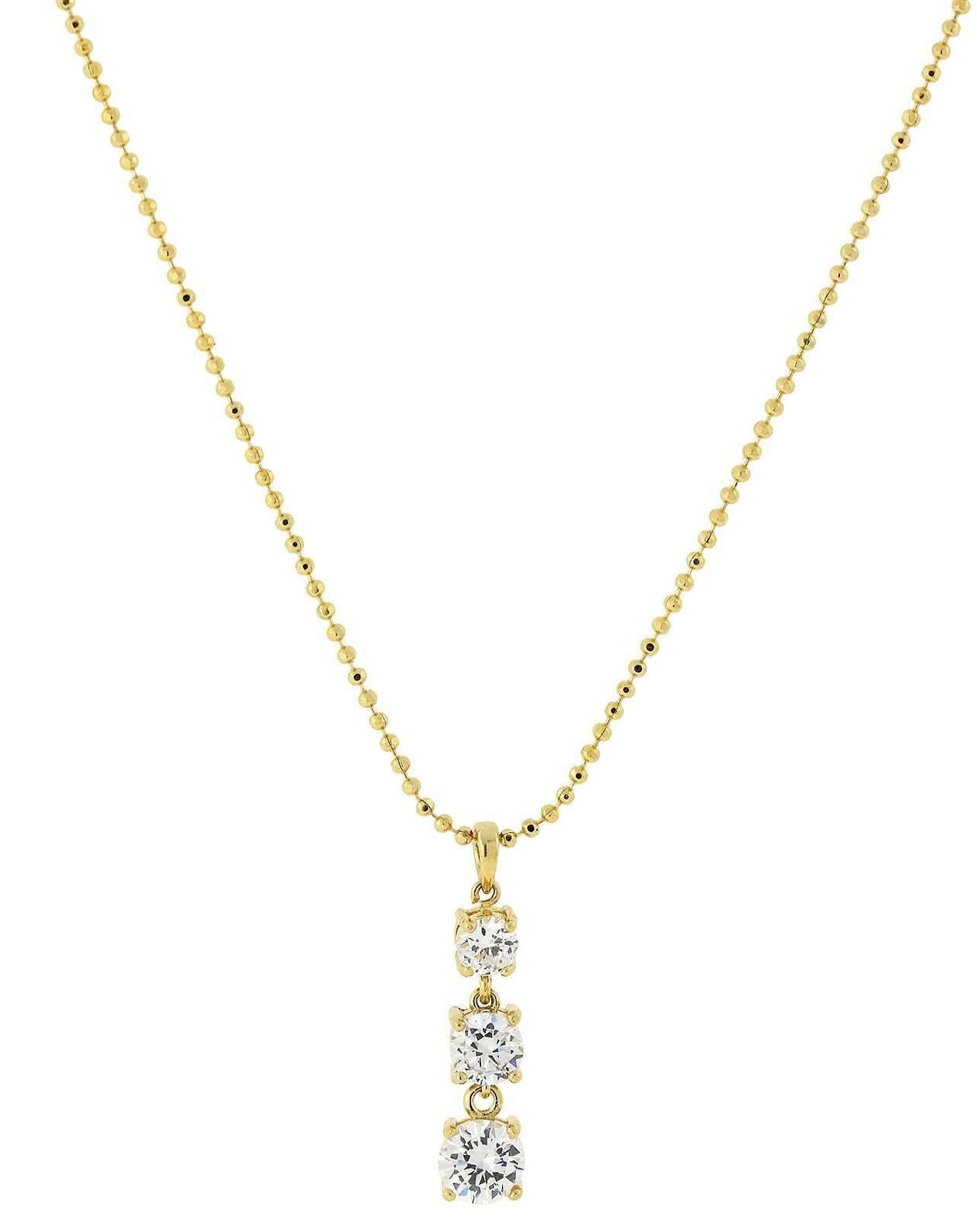 1928 Jewelry Cubic Zirconia Drop Necklace 18"