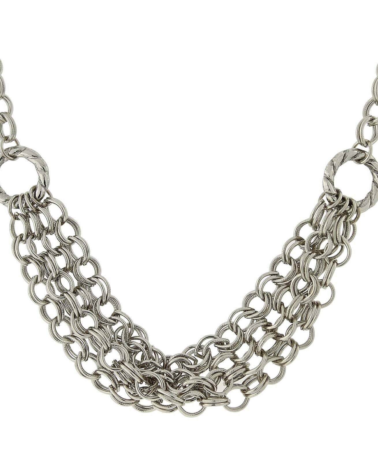 2028 Jewelry Silver Multi Chain Necklace 18"