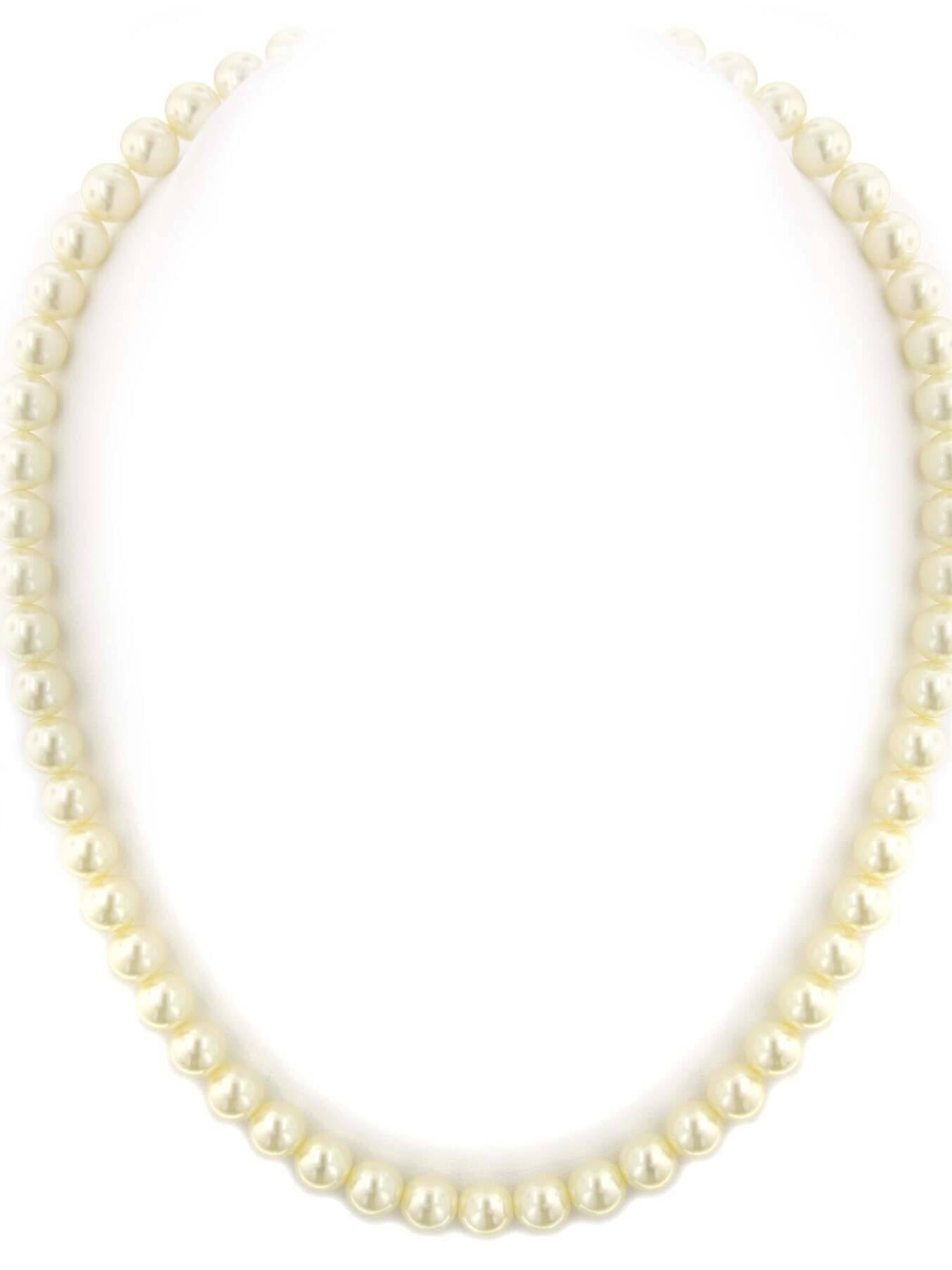 1928 Jewelry Classic 8mm Round Faux Pearl Strand Necklace 18"