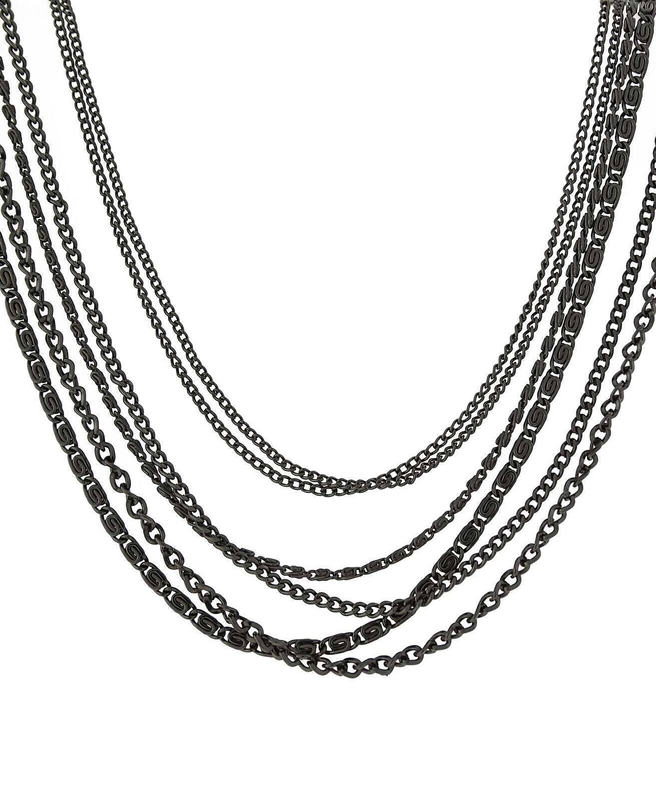 2028 Jewelry Luxe Layered Multi-Chain Necklace 16" + 3" Extender