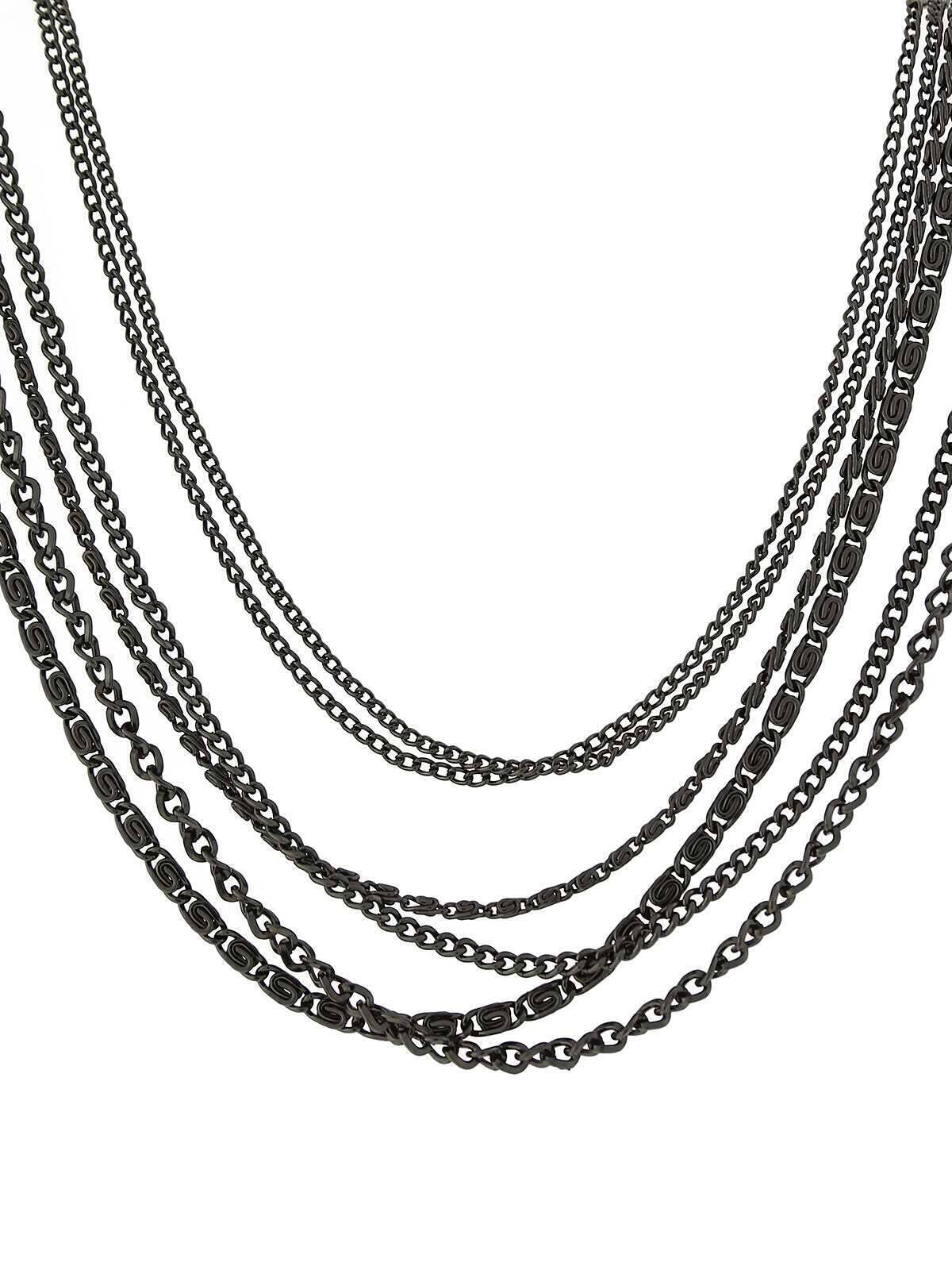 2028 Jewelry Luxe Layered Multi-Chain Necklace 16" + 3" Extender
