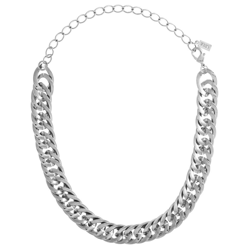 Silver Tone Curb Link Chain Choker 12   15 Inch Adjustable