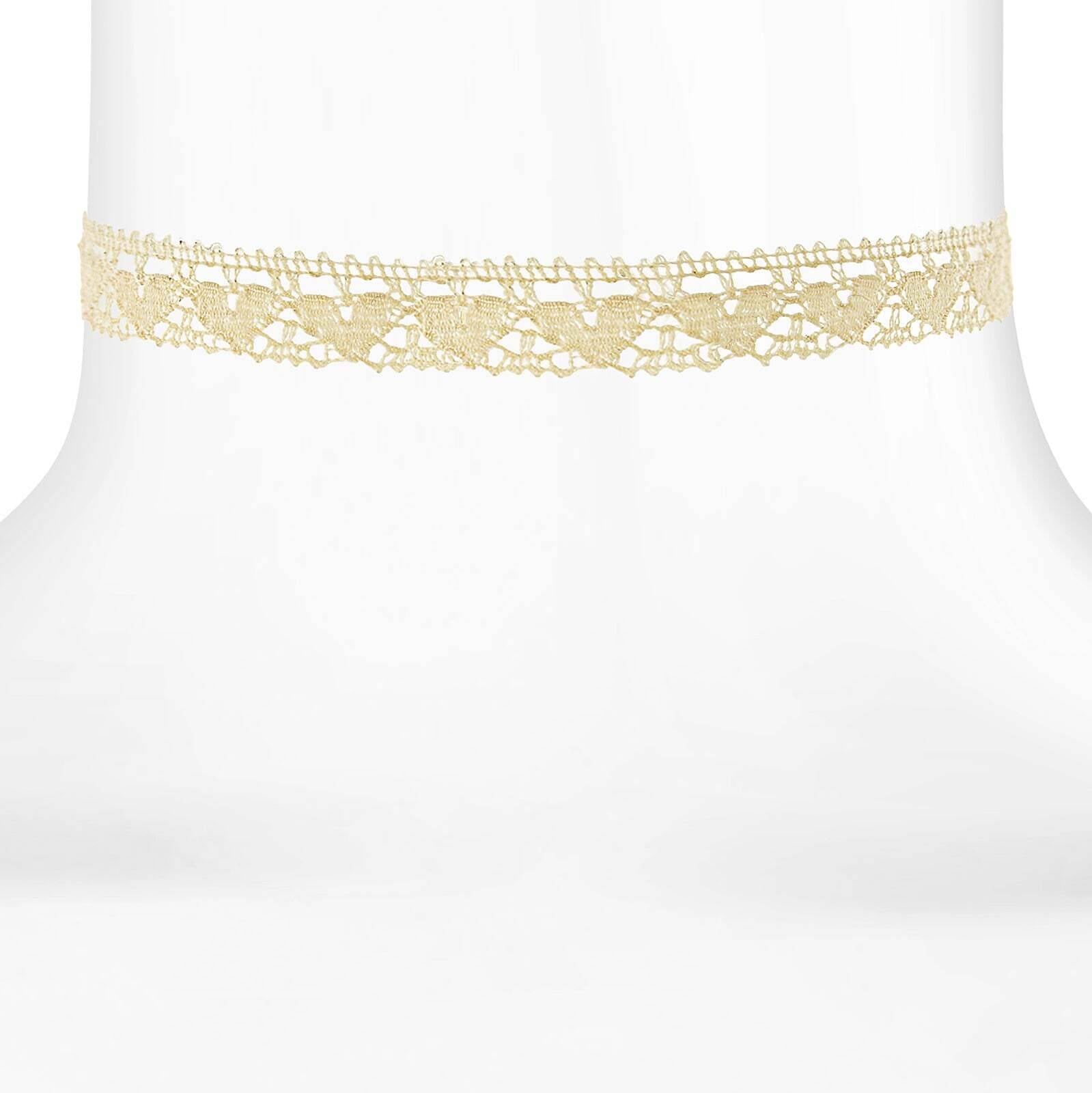 1928 Jewelry Ivory Lace Choker Necklace 12" + 5" Extender