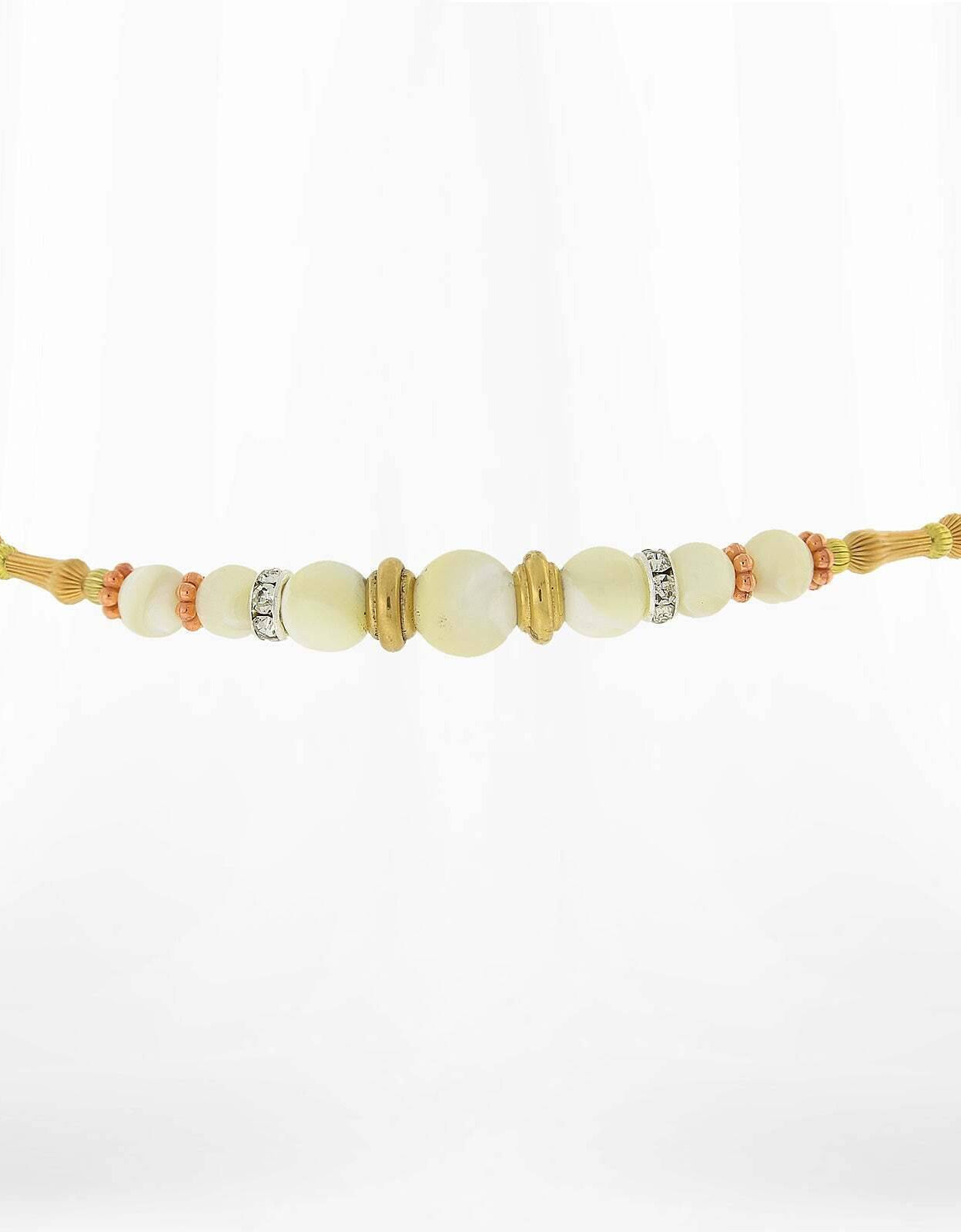 1928 Jewelry White Mother Of Pearl Crystal Accent Coil Choker Necklace 15"