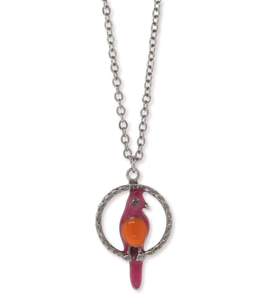 1928 Jewelry Neotropic Exotic Parrot Pendant Necklace 16" + 3" Extender