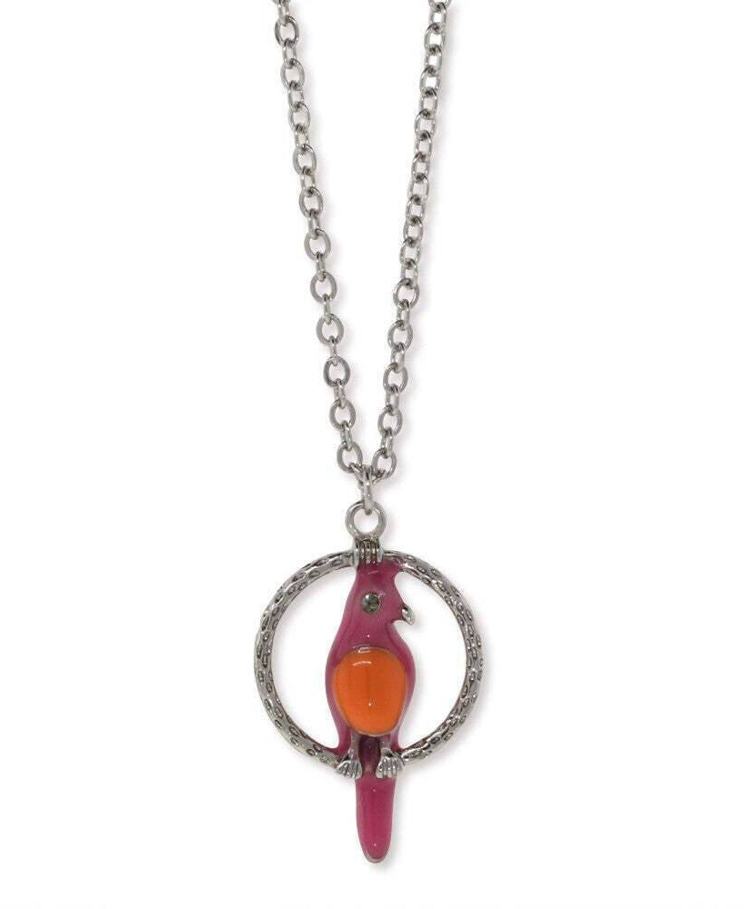 1928 Jewelry Neotropic Exotic Parrot Pendant Necklace 16" + 3" Extender