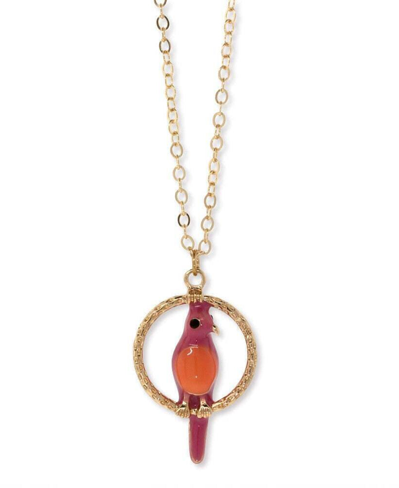 1928 Jewelry Neotropic Exotic Parrot Pendant Necklace 16" + 3" Extender