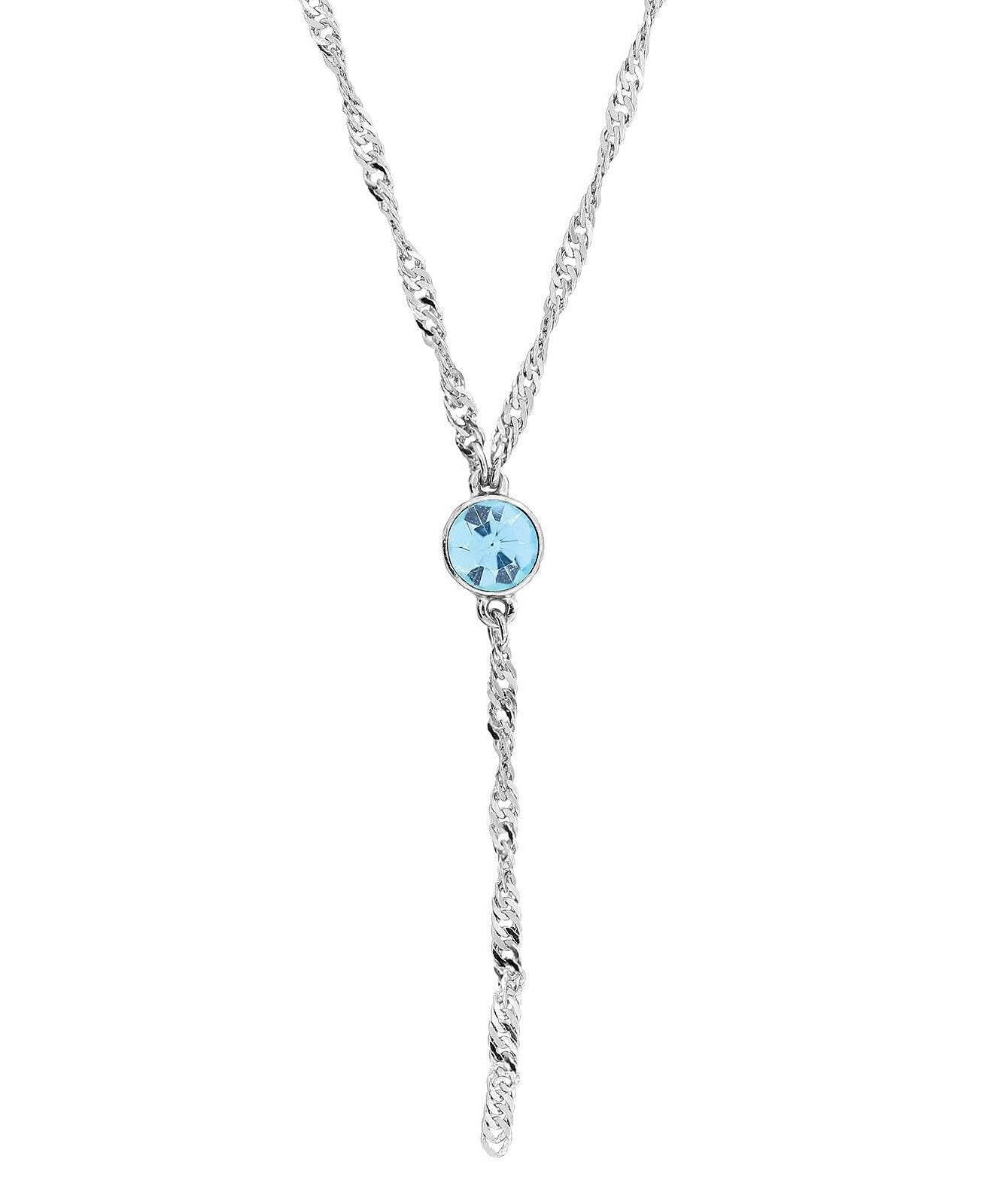 1928 Jewelry Round Crystal Y Necklace Chain 16" + 3" Extender