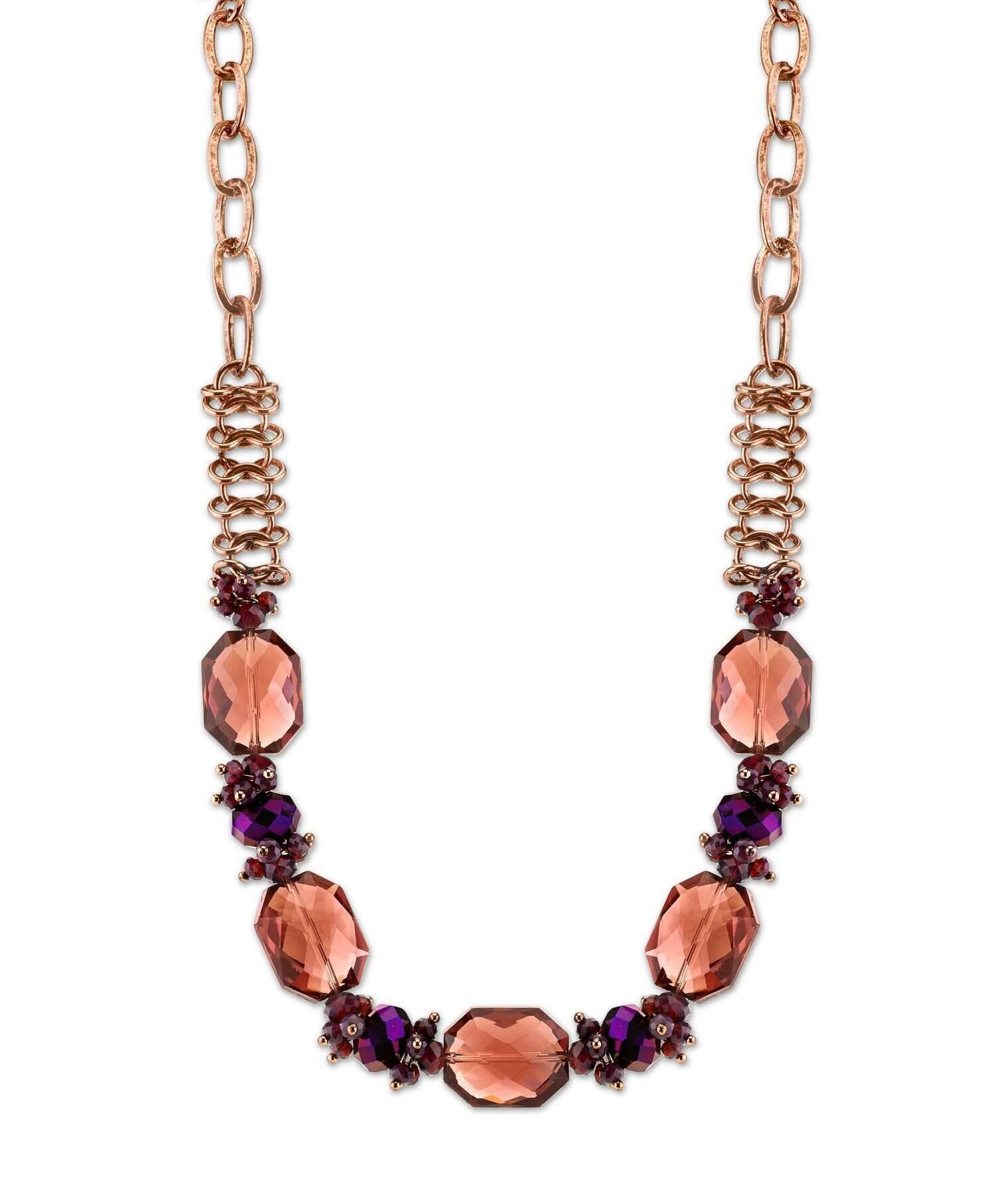 2028 Jewelry Amethyst Purple Color Faceted Necklace 16" + 3" Extender