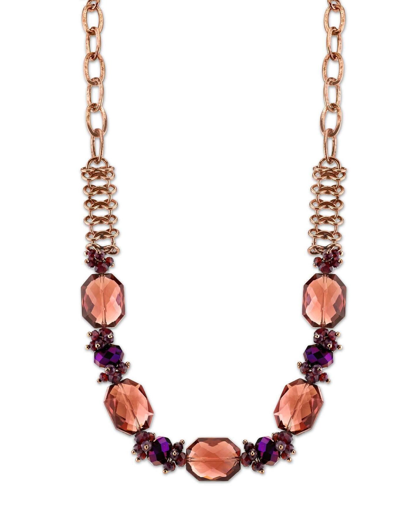 2028 Jewelry Amethyst Purple Color Faceted Necklace 16" + 3" Extender