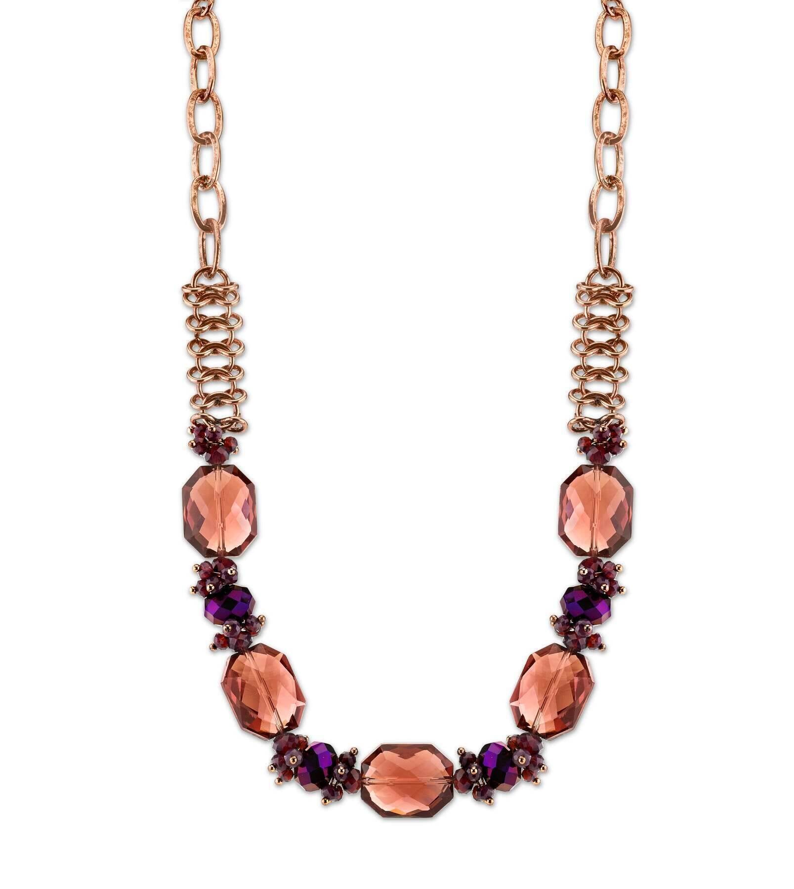 2028 Jewelry Amethyst Purple Color Faceted Necklace 16" + 3" Extender