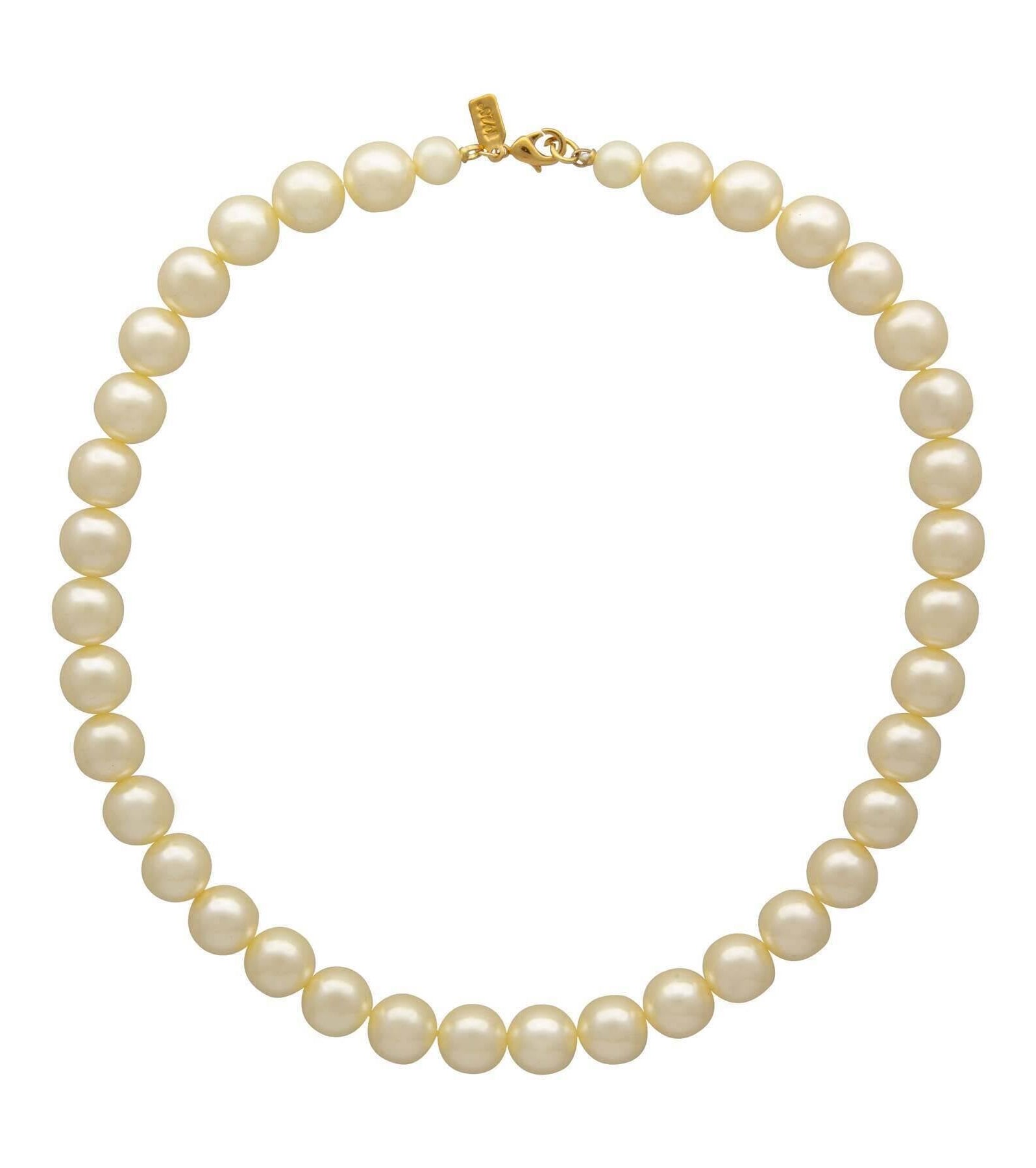 1928 Jewelry White 12mm Faux Pearl Strand Necklace 18"