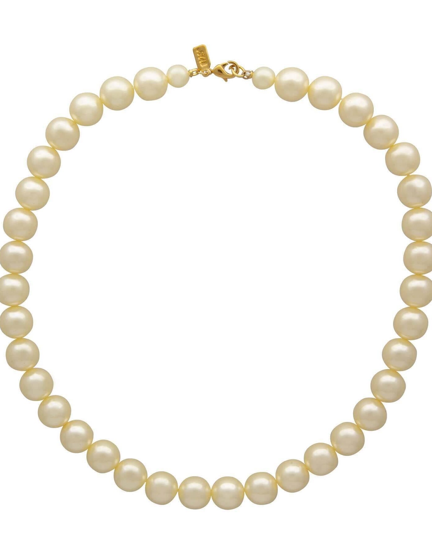1928 Jewelry White 12mm Faux Pearl Strand Necklace 18"