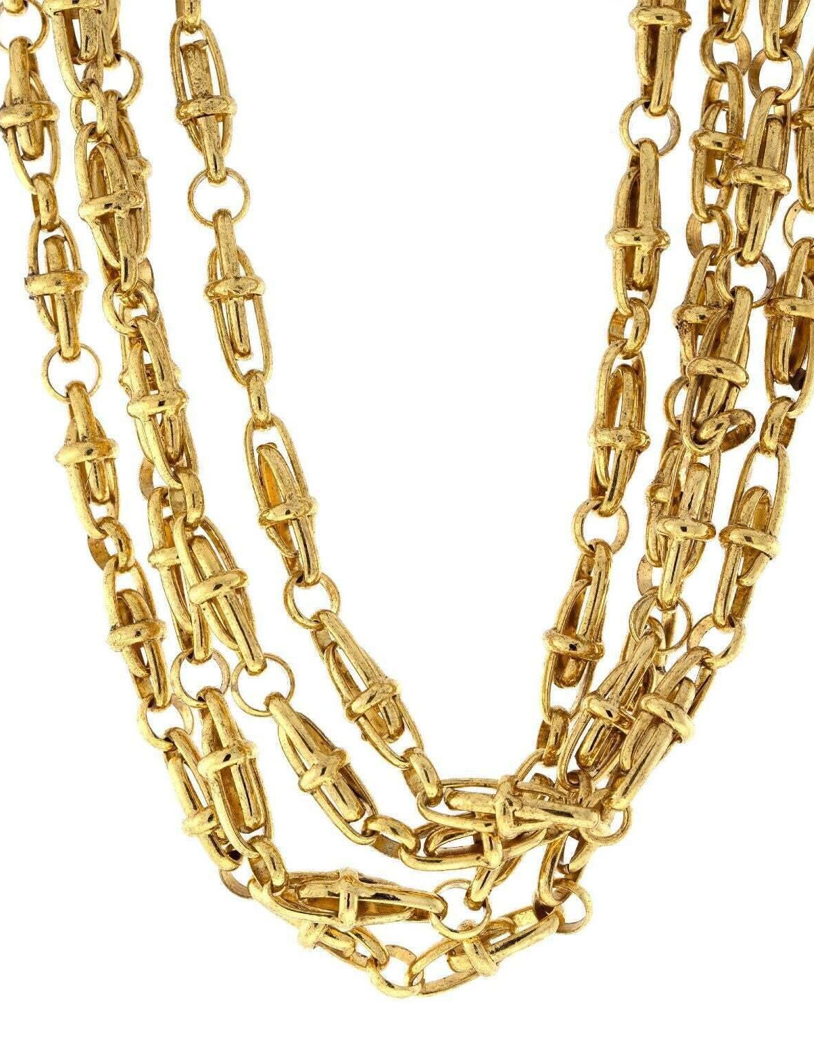 Antiquities Couture Gold Artifact Four Tie Twisted Necklace 18"