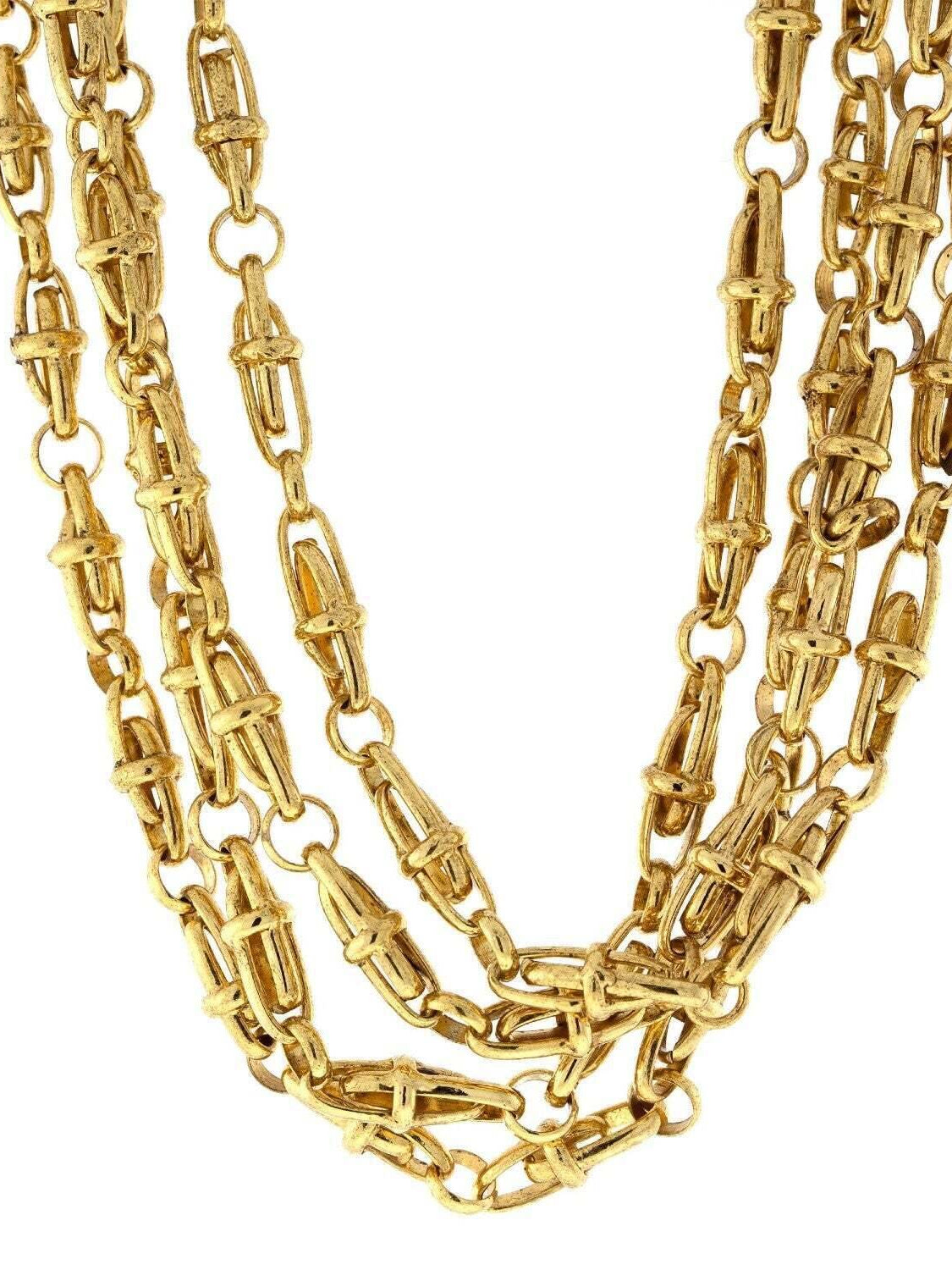 Antiquities Couture Gold Artifact Four Tie Twisted Necklace 18"