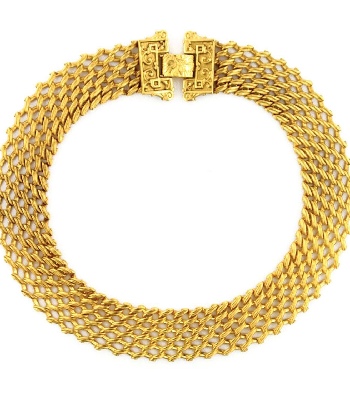 Antiquities Couture Collectanea Interlaced Chain Collar Necklace 17"