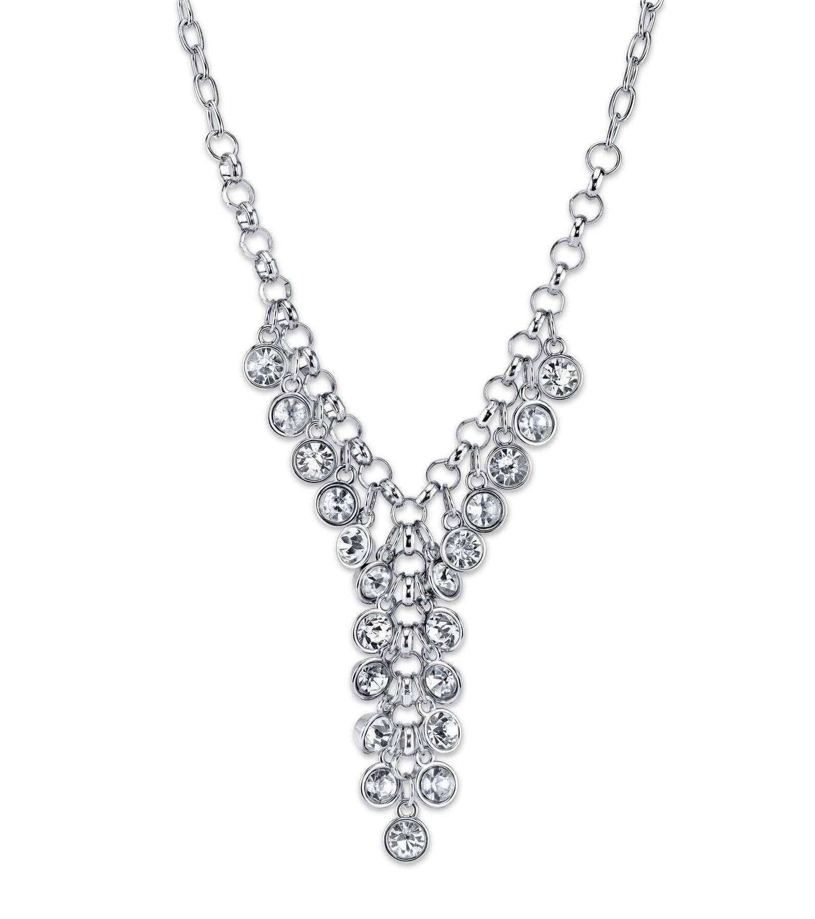 2028 Jewelry Cluster Y-Necklace 16" + 3" Extender