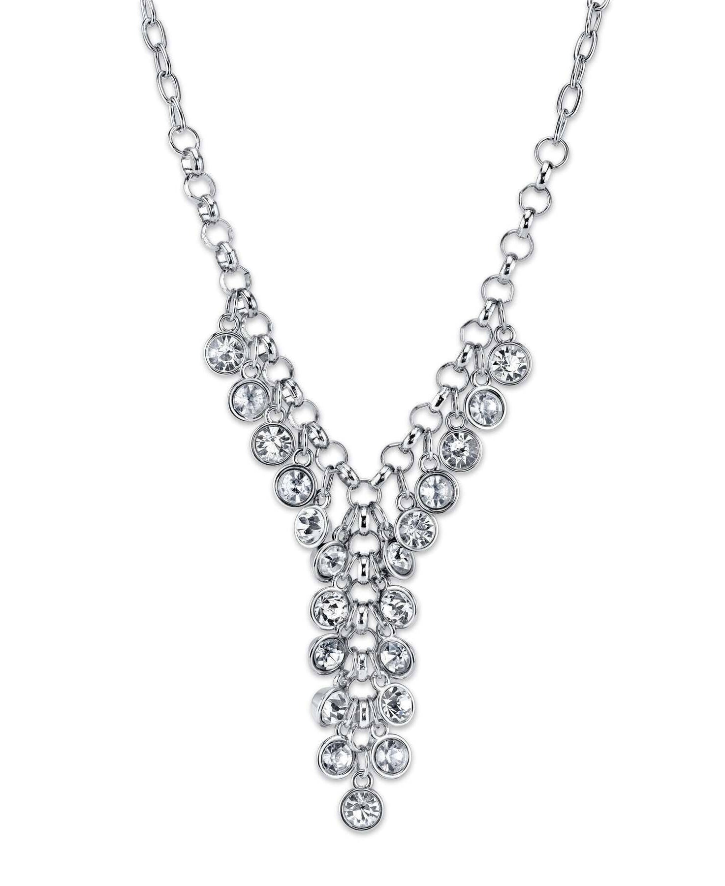 2028 Jewelry Cluster Y-Necklace 16" + 3" Extender