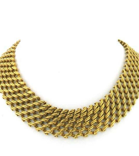 Antiquities Couture Collectanea Interlaced Chain Collar Necklace 17"