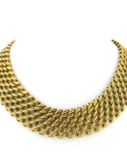Antiquities Couture Collectanea Interlaced Chain Collar Necklace 17"