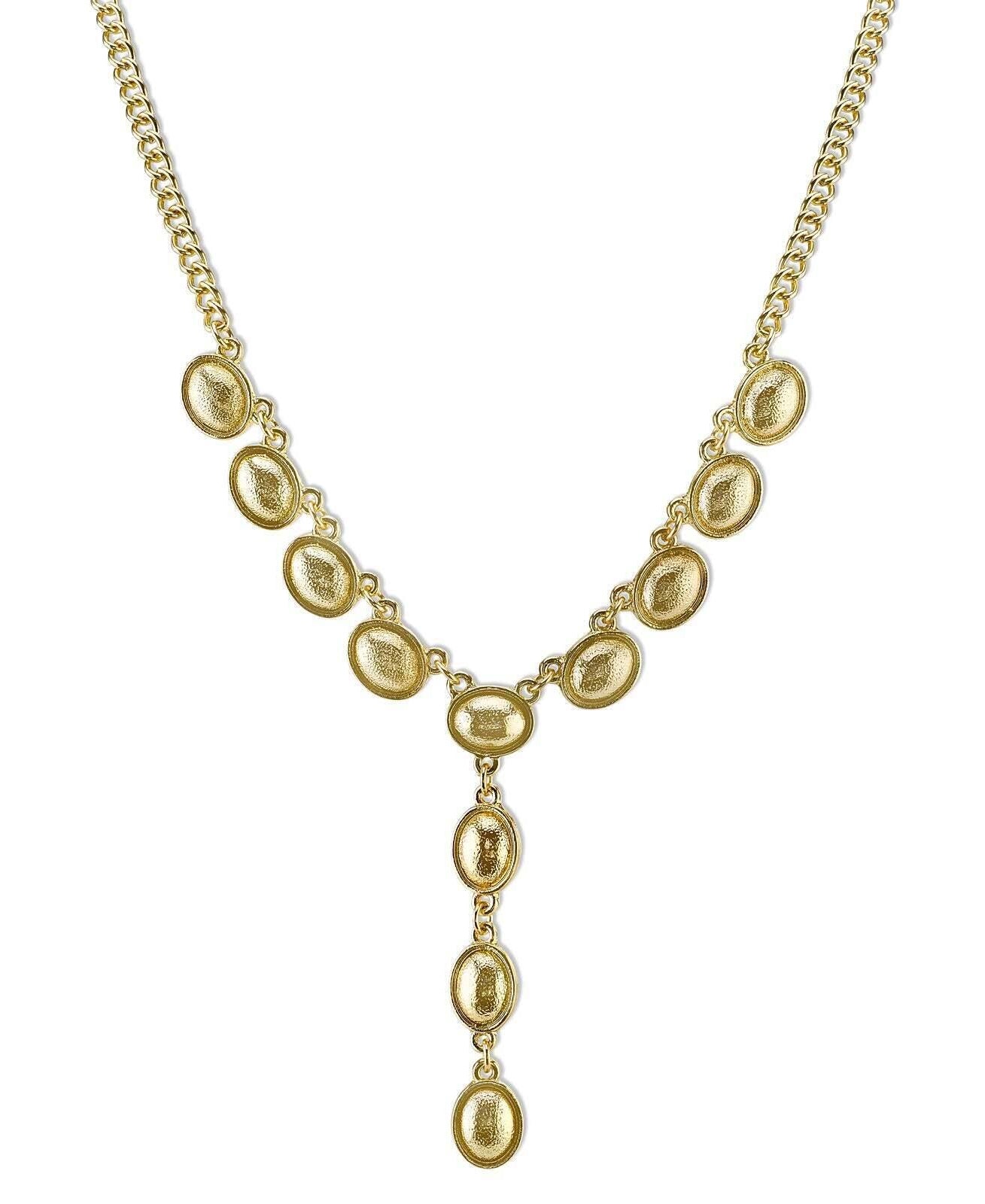 2028 Jewelry Genevieve Gold Oval Link Y-Necklace 16" + 3" Extender